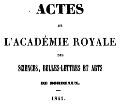 Actes de l'Académie royale de Bordeaux