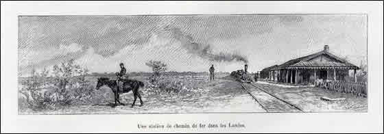 Une station de chemin de fer dans les Landes